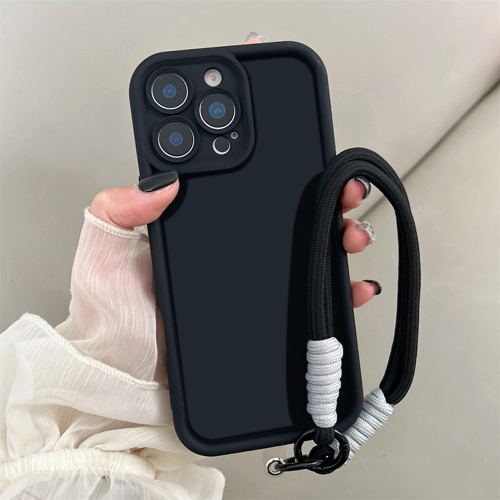 Phone Accessories Aesthetic - Funda Minimalista Negra para Teléfono Samsung
