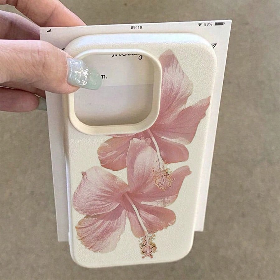 Funda de teléfono rosa Hibiscu - Phone Accessories Aesthetic reseña y precio