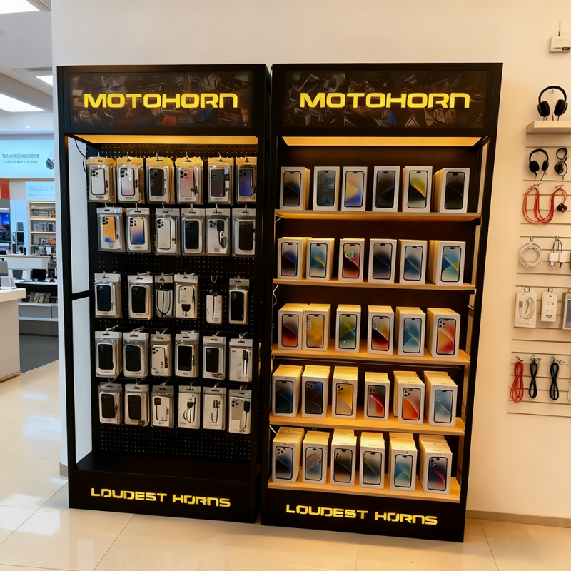 Estante de exhibición de acces - Phone Accessories Design Shop reseña y precio